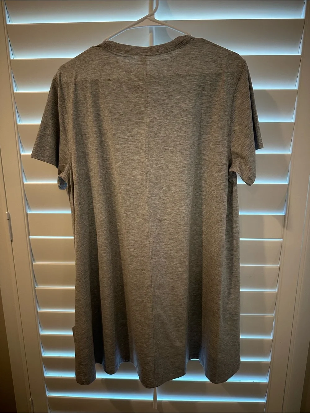 lululemon athletica Light Gray Short Sleeve T-Shirt Mini Dress